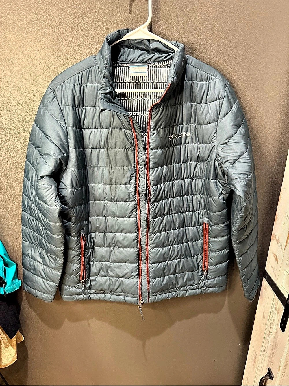 Columbia Thermal Coil Insulated Puffer Jacket Men's Gray Medium